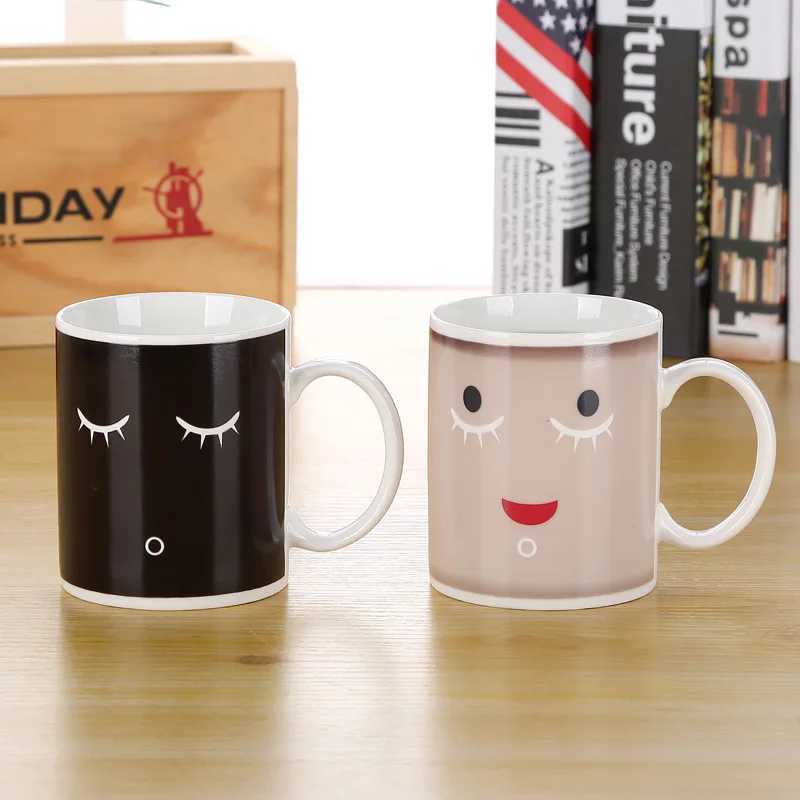 Change Color When Exposed To Hot Water Creative and Fun Mugs with Color-changing Effect Coffee Mugs Ceramic Tableware Household D260323