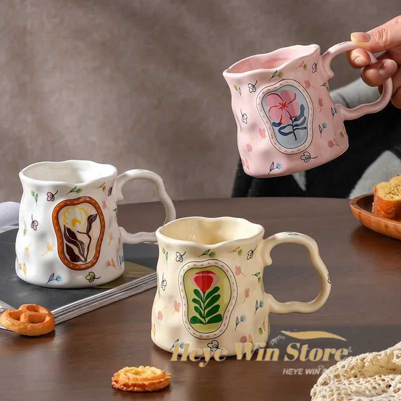 Dreamy Flower Shaped Handmade Ceramic Mug High-value Water Cup Design Inspired Souvenir Breakfast Coffee Cup H260323
