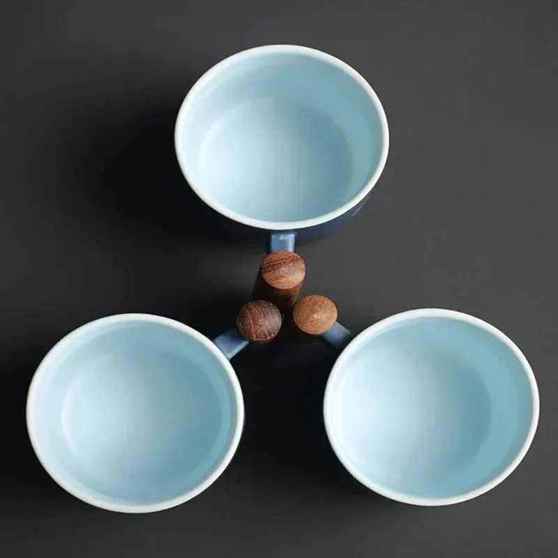 Creative Handmade Exquisite Coffee Cup Vintage Coffee Cup With Wooden Handle Mug Cups Mugs Drinkware Kitchen Dining Bar Home D260323