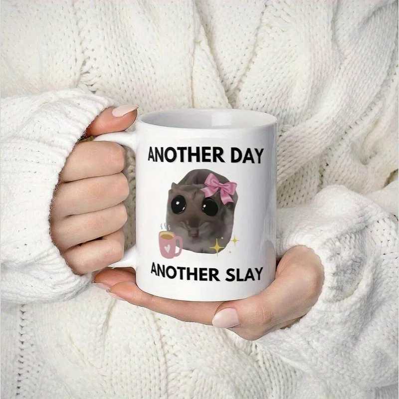 1 11oz Milk Cup Coffee Cup Ceramic Milk Cup Coffee Cup Holiday Gift Fun Text Pattern Mug Family Colleagues Leaders Wives D260323