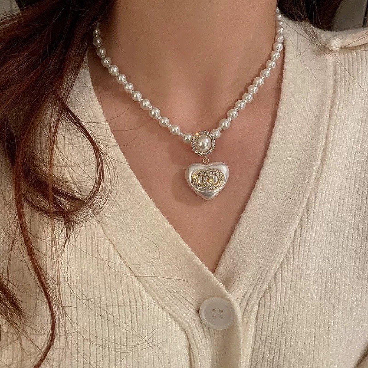 Designer Brand Necklace Pendant Pearl Set Letter Choker Chain Party 18k Gold Plated Jewelry Gift with Box