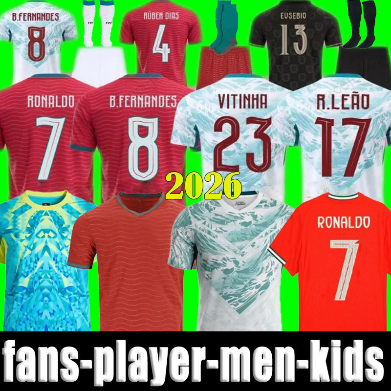 Portugal jersey 2026 R. Leao JOAO FELIX BERMARDO soccer jerseys B.FERNANDES camisa de futebol VITINHA football shirt Men Kids kit women RoNalDo Portuguese DIOGO JOTA