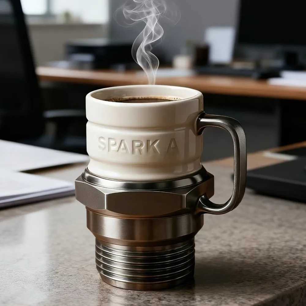 Creative Unique Spark Plug Mug Funny Decorative Industrial Coffee Cup Automotive Themed Mug Coffee Drinking D260323