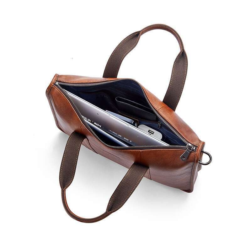 Royal Paul Men's Business Briefcase Leather Laptop Bag 14 Inch Large Capacity Office Bag Hot Sale For Commute SENYY