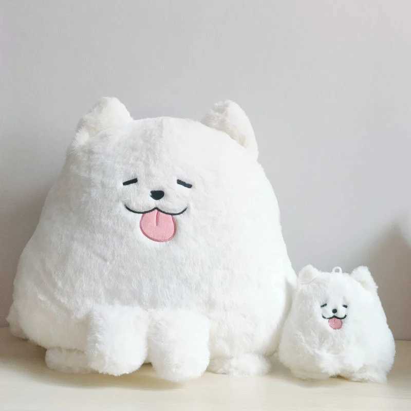 White Samoyed Dog Tongue Out Cute Cartoon Animal Shape Sofa Cushion Decorative Throw Pillow For Bedroom Living Room Gift Fashion H260323