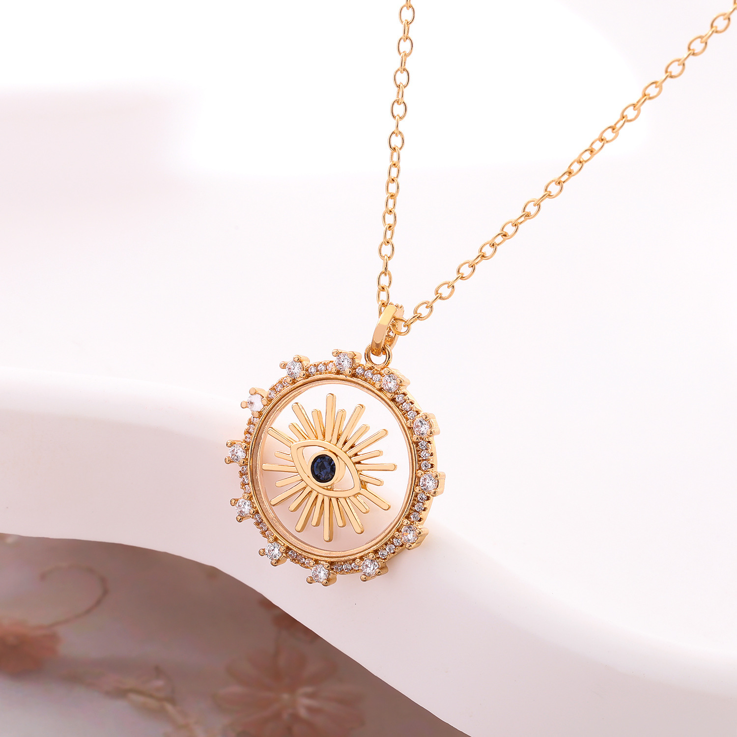 Necklace Hot-Selling Floating Evil Eye Necklace Hummingbird Pendant Necklace Creative Design Copper Inlaid With Zircon Hip-Hop Necklace