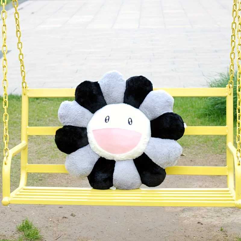 1 Pcs Creative Sunflower Stuffed Cushion Flower Plush Pillow Cute Smile Rainbow Sunflower Decor Pillow Office Back Plush Cushion H260323