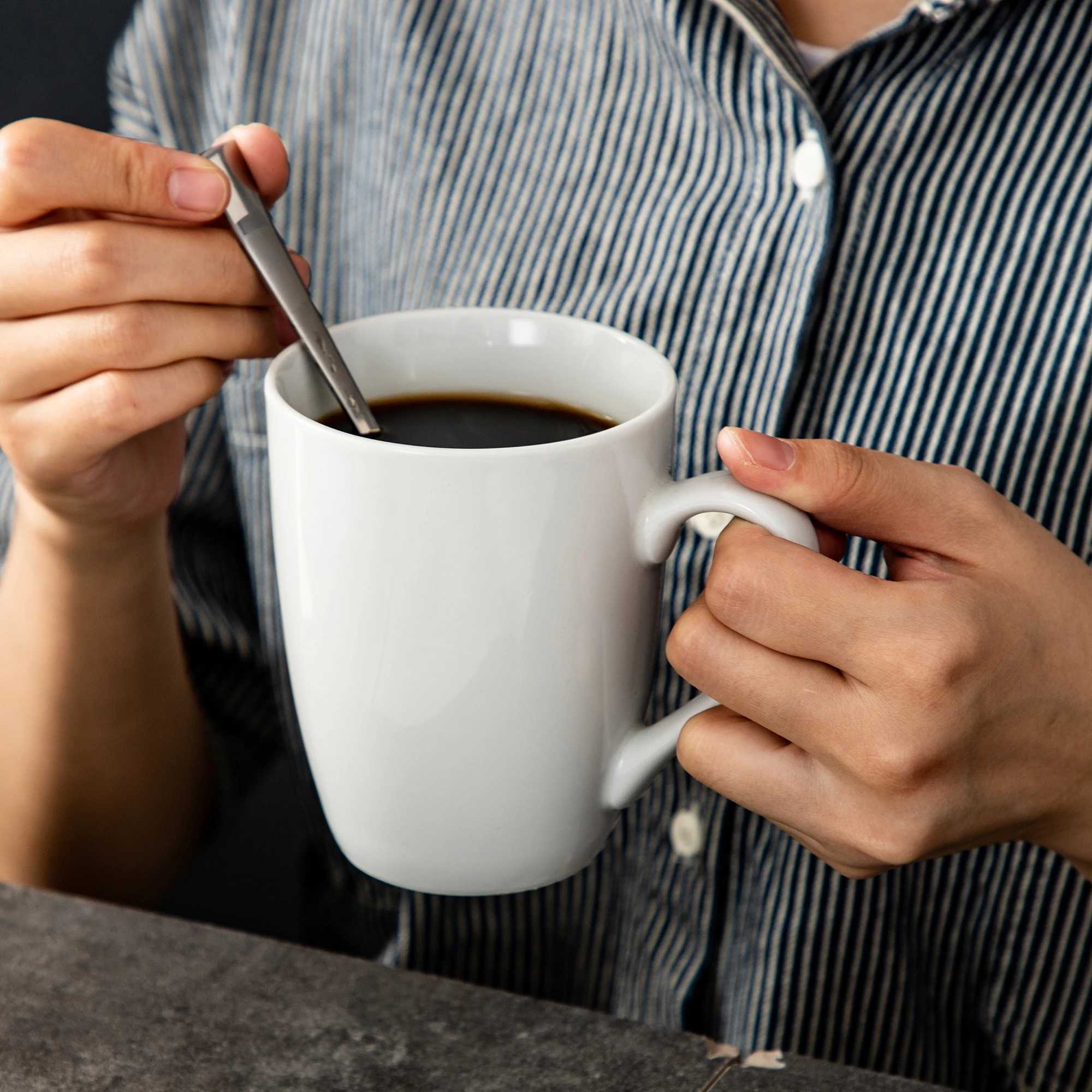 MALACASA Series Elisa 6 Pieces Ivory White Porcelain 360cc Coffee Mug Milk Cup D260323