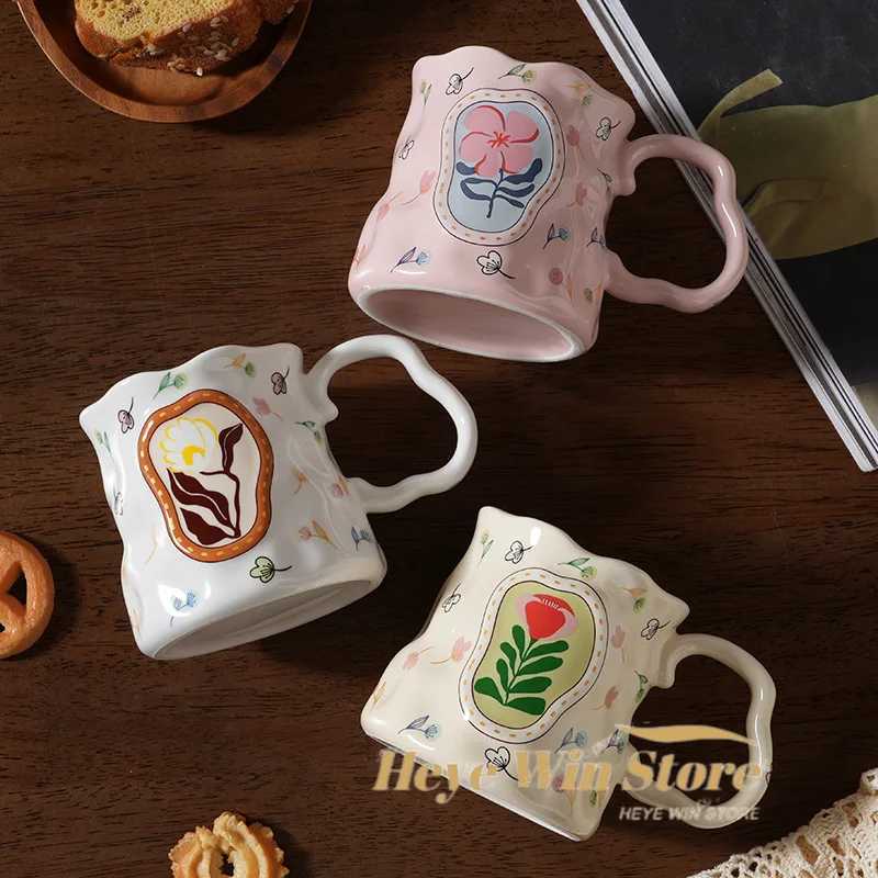 Dreamy Flower Shaped Handmade Ceramic Mug High-value Water Cup Design Inspired Souvenir Breakfast Coffee Cup H260323
