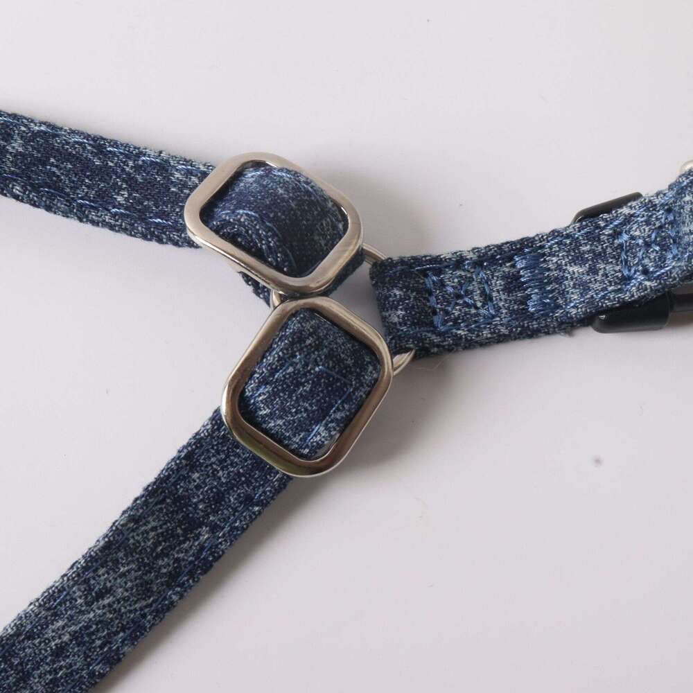 Dog Cat Harness Aminger Walking Small Dog Leash Chest Harness Vest Snowflake Denim Triangle Logo Pet Supplies Dog Cat Collar