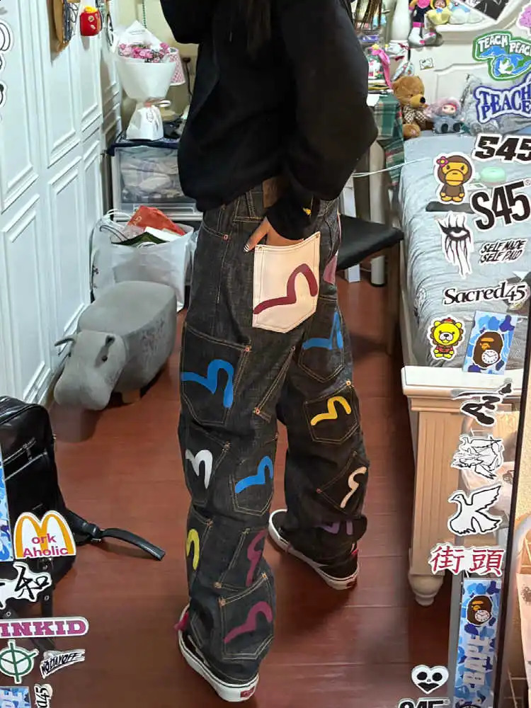 WomensBaggy Cargo Jeans Abi Y2k Japanese Streetwear Hippop Goblin Core Cyber Punk Denim Pants Grunge ner Harajuku Cowboy 260625 - view 3