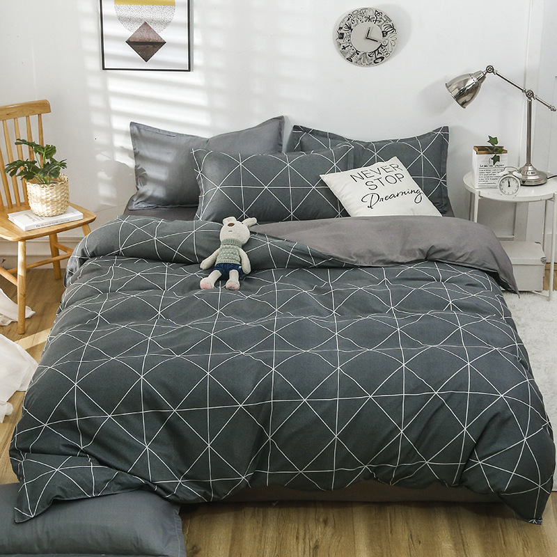 Wholesale brushed fabric minimalist style four-piece aloe vera cotton duvet cover, bed sheet three-piece set, student dormitory gift, in stock 1