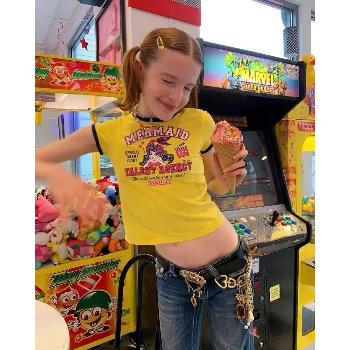 T-shirt Hip Hop Top EMO Spicy Girl Y2k Crop top Harajuku Graphic Print Grunge Goth Vintage Tee Punk Streetwear Short Sleeve 260321