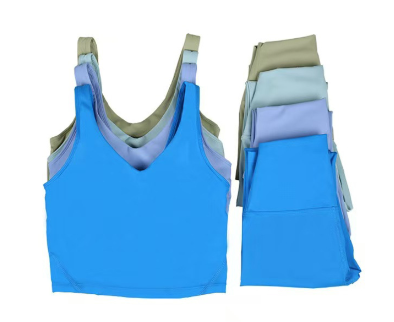 Women 2 Piece Yoga Set Stretchy Seamless Workout Outfits High Waist Leggings Crop Top Breathable Activewear for Gym Fitness Running Pilates