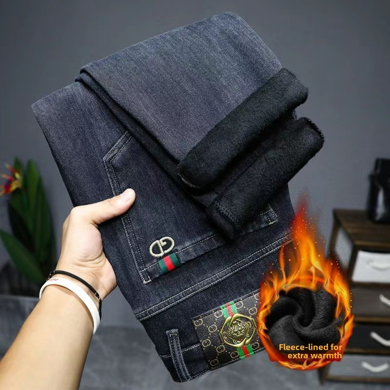 2026 Designer Jeans Luxury Men's Slim Fit Straight Leg Elastic Pants Jeans Classic Simple Cotton Business Pants New Outdoor Sports And Leisure Pa
