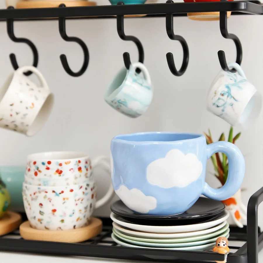 Ceramic cup Coffee cup Water cup Mug Tea cup CupFloral pattern Couple For home Milk Pure white Bone china Jingdezhen ware Large H260323