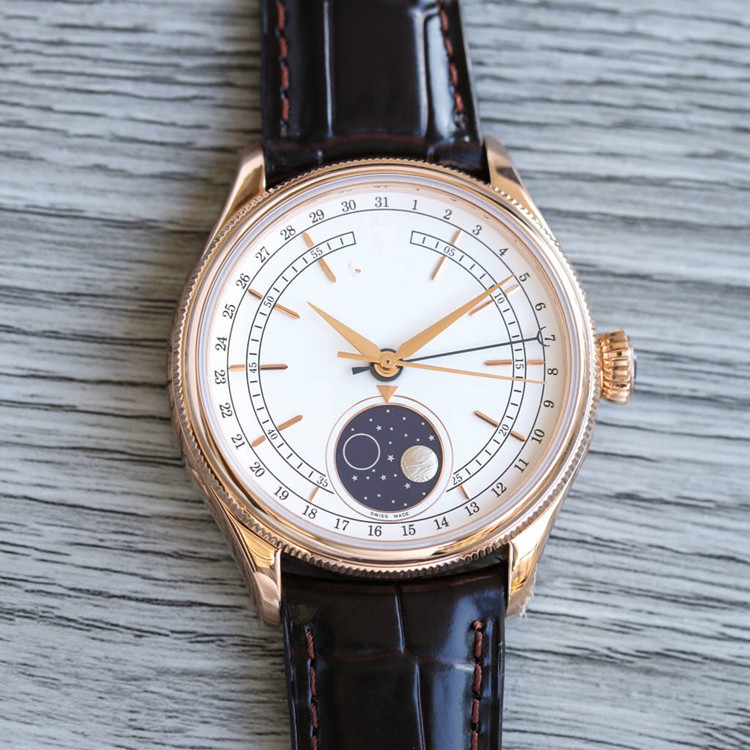 2026 best-selling classic Cellini moon phase series men's business casual belt quartz watch