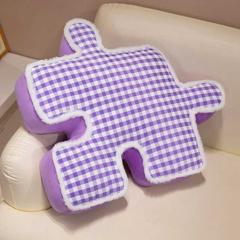 Adult Puzzle Plaid Pillow Creative Cushion For Bedroom Bed Sofa Living Room Bay Window Office H260323