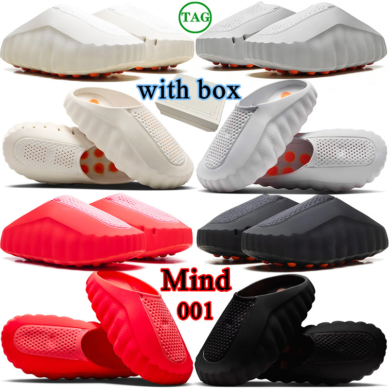mind 001 designers slippers slide mind 001 slides slippers sandals for mens womens soft rubber tech platform mules Clog Black Red Bone Light Smoke Grey