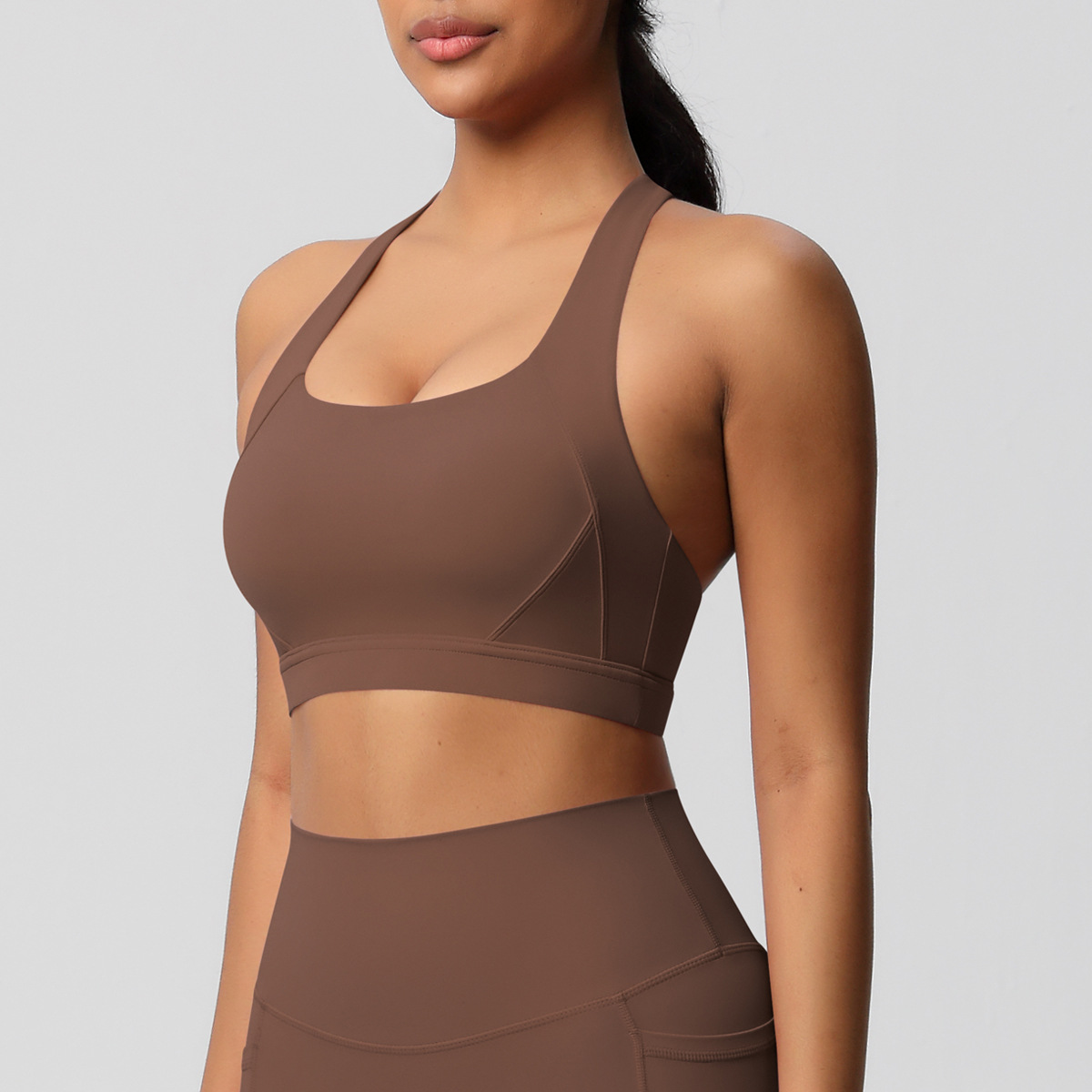 New Brushed Yoga Tank Top Sports Bra: Shock-Absorbing, High-Performance Pilates, Running, and Fitness Yoga Wear