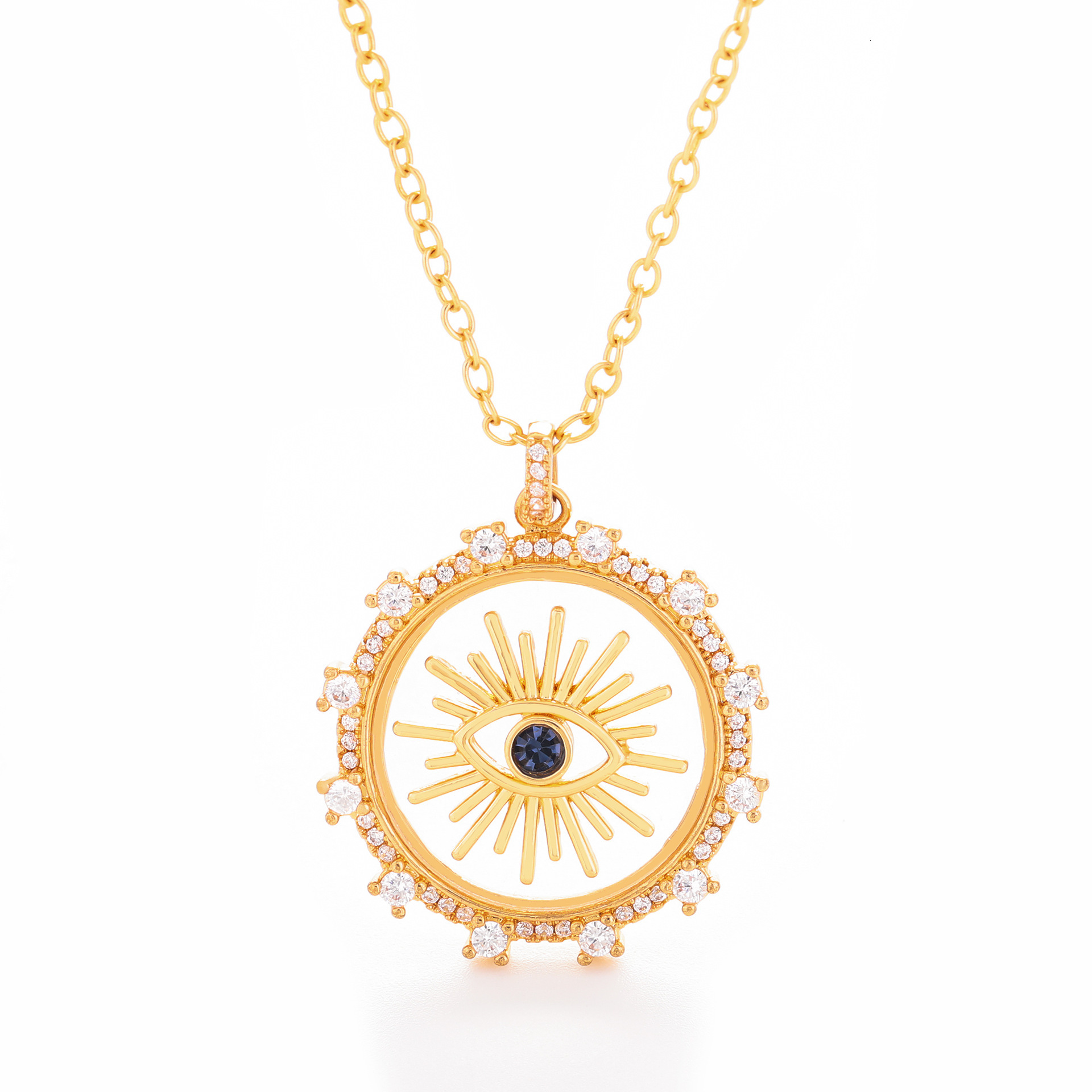 Necklace Hot-Selling Floating Evil Eye Necklace Hummingbird Pendant Necklace Creative Design Copper Inlaid With Zircon Hip-Hop Necklace