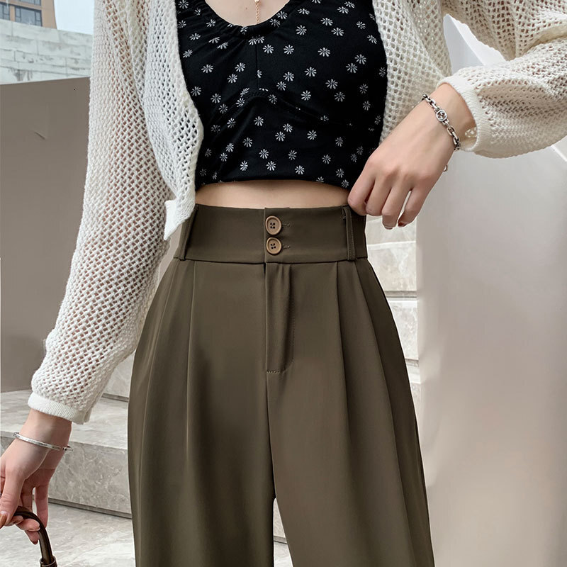 Loose Straight-leg High-end Women's Suit Pants Summer New Casual Slimming High-waisted Draped Designer Pants Wide-leg Long Pants