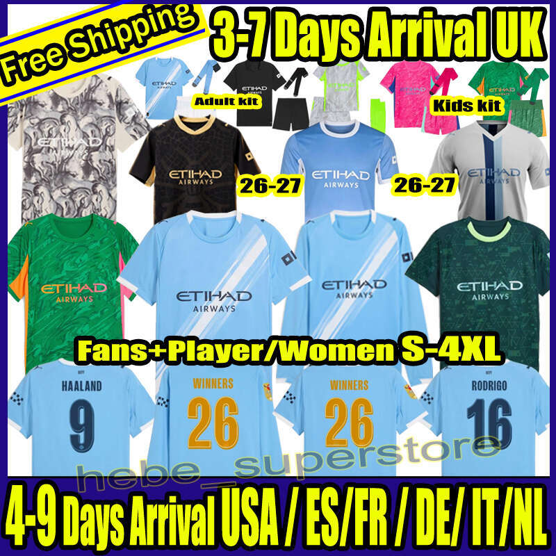 S-4XL 25 26 27 Manchesters city CHERKI Marmoush soccer jerseys HAALAND Man City REIJNDERS CHERKI kids kit 2026 WINNERS AIT-NOURI RUBEN BERNARDO football shirt
