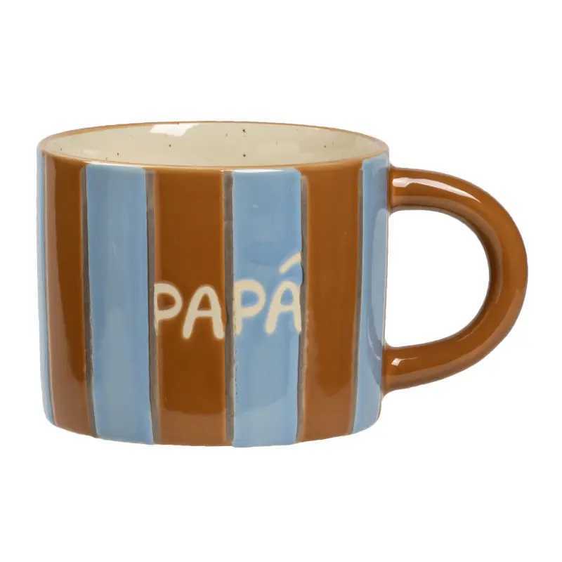 Striped Contrasting Color Mugs High Aesthetic Underglaze Color Office Handgrip Water Cups Household Ceramic Couple Style Cups H260323