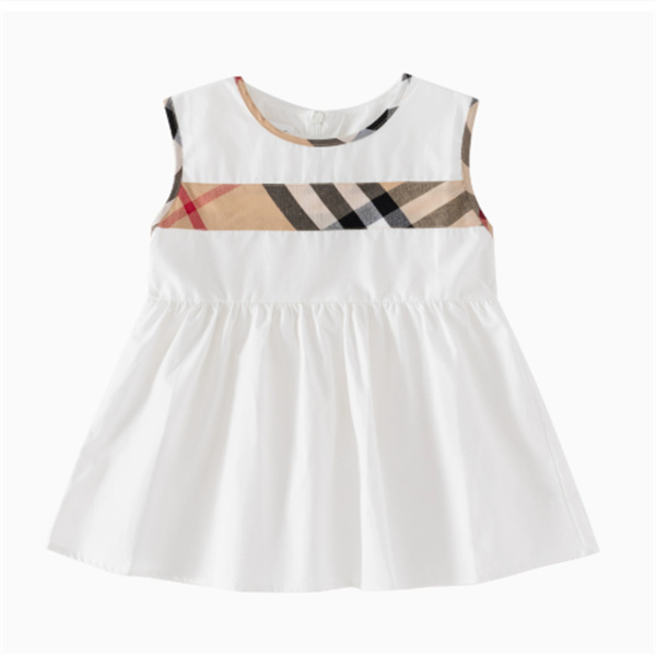 Chic Summer Baby Clothes Bebe Girls Dress Plaid Kids Stripe Style Dresses Casual Sleeveless Lapel Girls Vest Skirt A-Line Petticoat