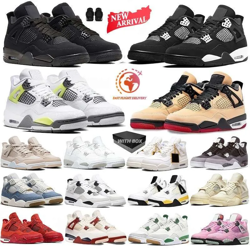 Basketball Shoes 4s 4 for mans womans 2026 Pure Money Military Sail Red Thunder White Oreos Pure Metallic Underfeated Cava Stone outdoor Sports shoes