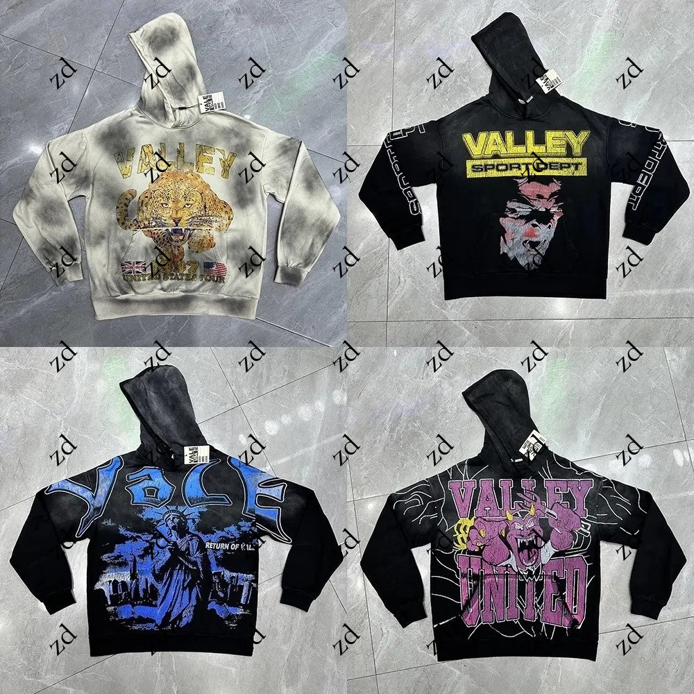 Vintage Washed Tie Dye Graphic Hoodie Streetwear Hip Hop Oversized Pullover For Men And Women Tracksuits Brands