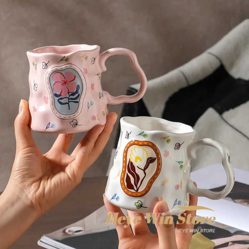 Dreamy Flower Shaped Handmade Ceramic Mug High-value Water Cup Design Inspired Souvenir Breakfast Coffee Cup H260323
