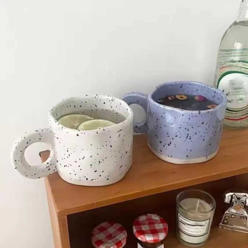 1pc Creative Korean-Style Irregular Ceramic Mug Kitchen Drinkware Ceramic Coffee Mugmilk Coffee Dessert Cup Breakfast Cup H260323