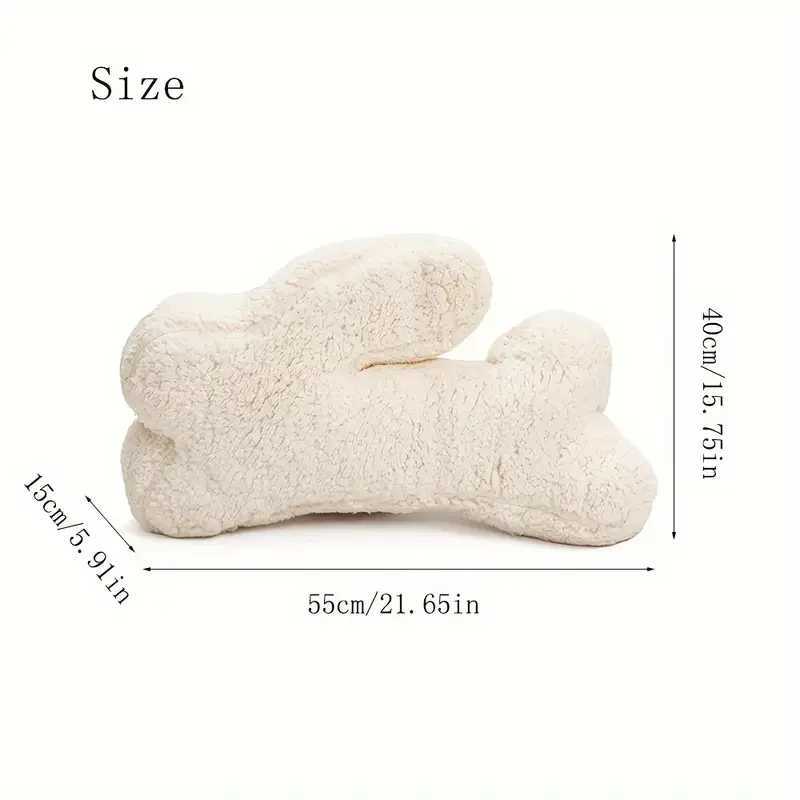 1PC Cute Fluffy Solid Color Bunny Shaped Throw Pillow With Core Furniture Office Sofa Bedroom Bed Decorative Throw Pillow H260323