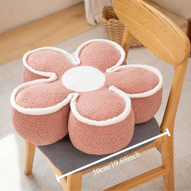 50cm Flower Pillows Soft Flower Shaped Floor Cushion for Living Room Bedroom Sofa Couch Winter Warm Decoration H260323