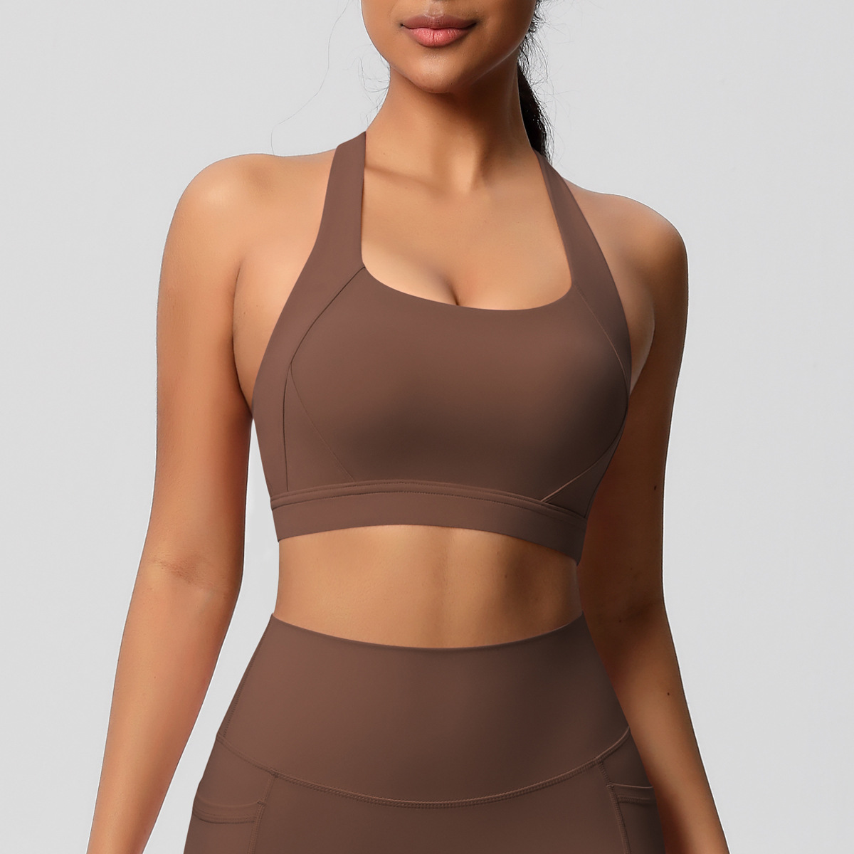 New Brushed Yoga Tank Top Sports Bra: Shock-Absorbing, High-Performance Pilates, Running, and Fitness Yoga Wear