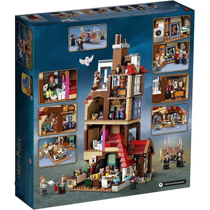 Assembled building blocks compatible with 75980 Harry Potter series Attack on the Burrow building blocks toy for boys and girls X260323