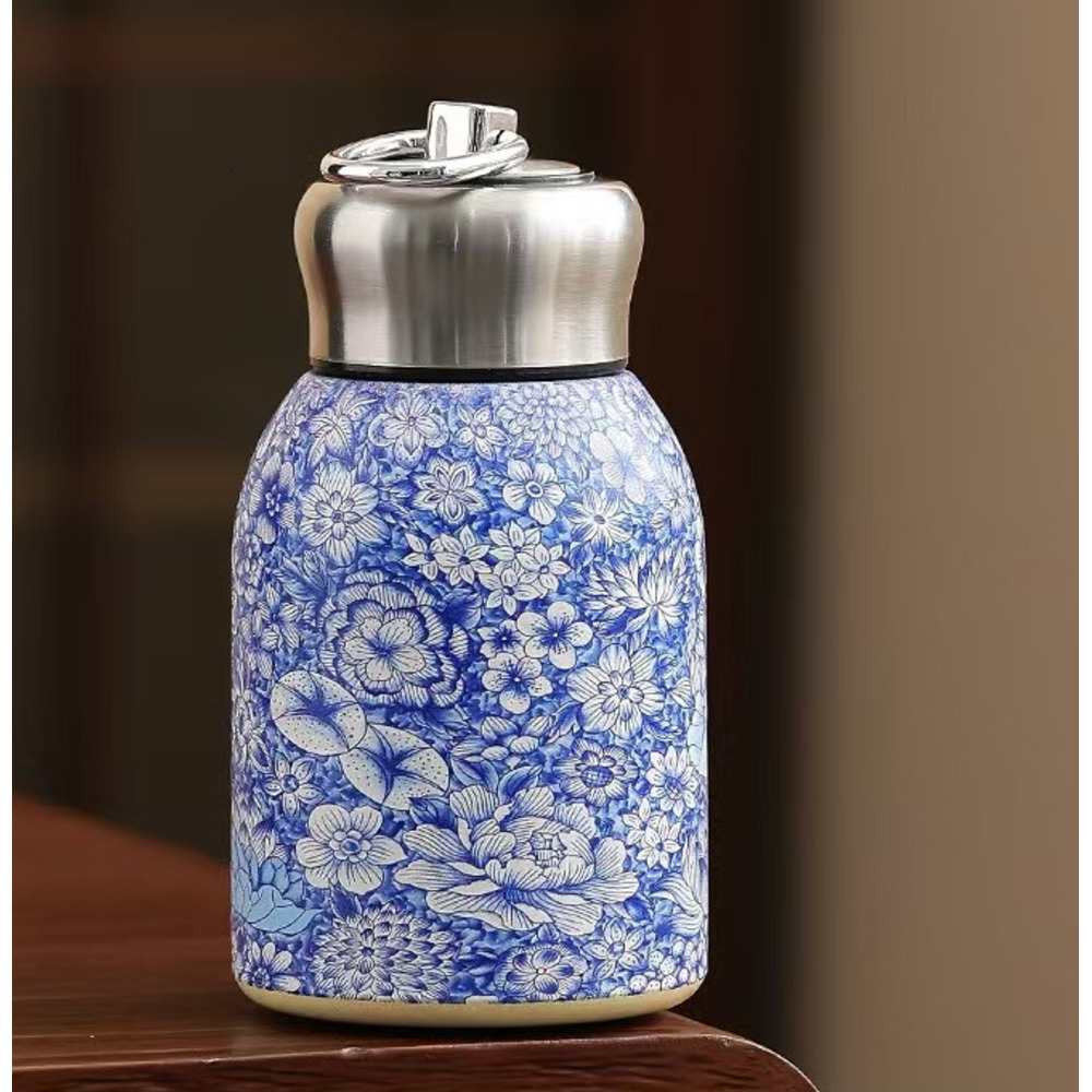 Creative 316 Stainless Steel Little Chubby Thermos Stylish Mini Minimalist Short Bodied Cup With Handle Luxury Style