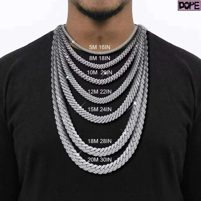 FaMoissaniteory Heavy 16mm Link Miami Plain Hip Hop Necklace 14K 18K Gold Plating Cuban Chain