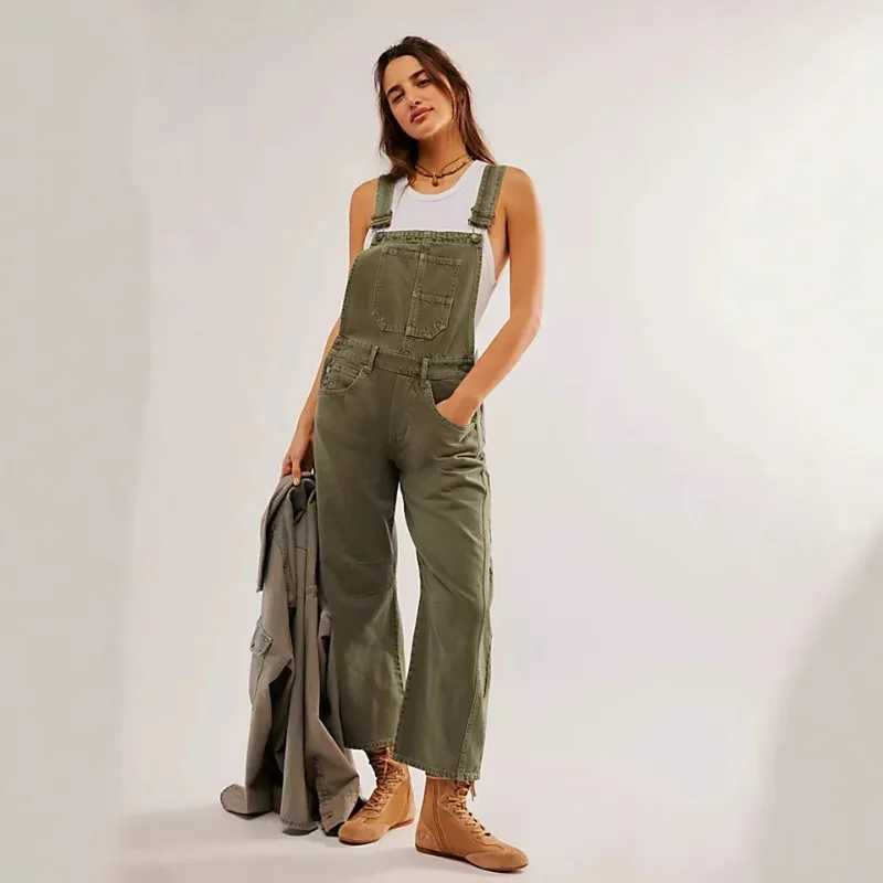 New Washed Retro Loose Straight-leg Workwear Jeans and Overalls From The Streets of Europe and America Womens Clothing 2025 M260323