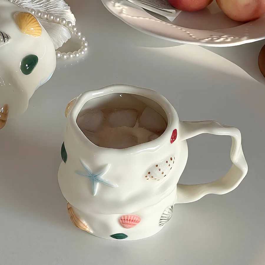 Ceramic cup Coffee cup Water cup Mug Tea cup Cup Bone china Jingdezhen ware Large capacity High-temperature fired Ivory-white po H260323