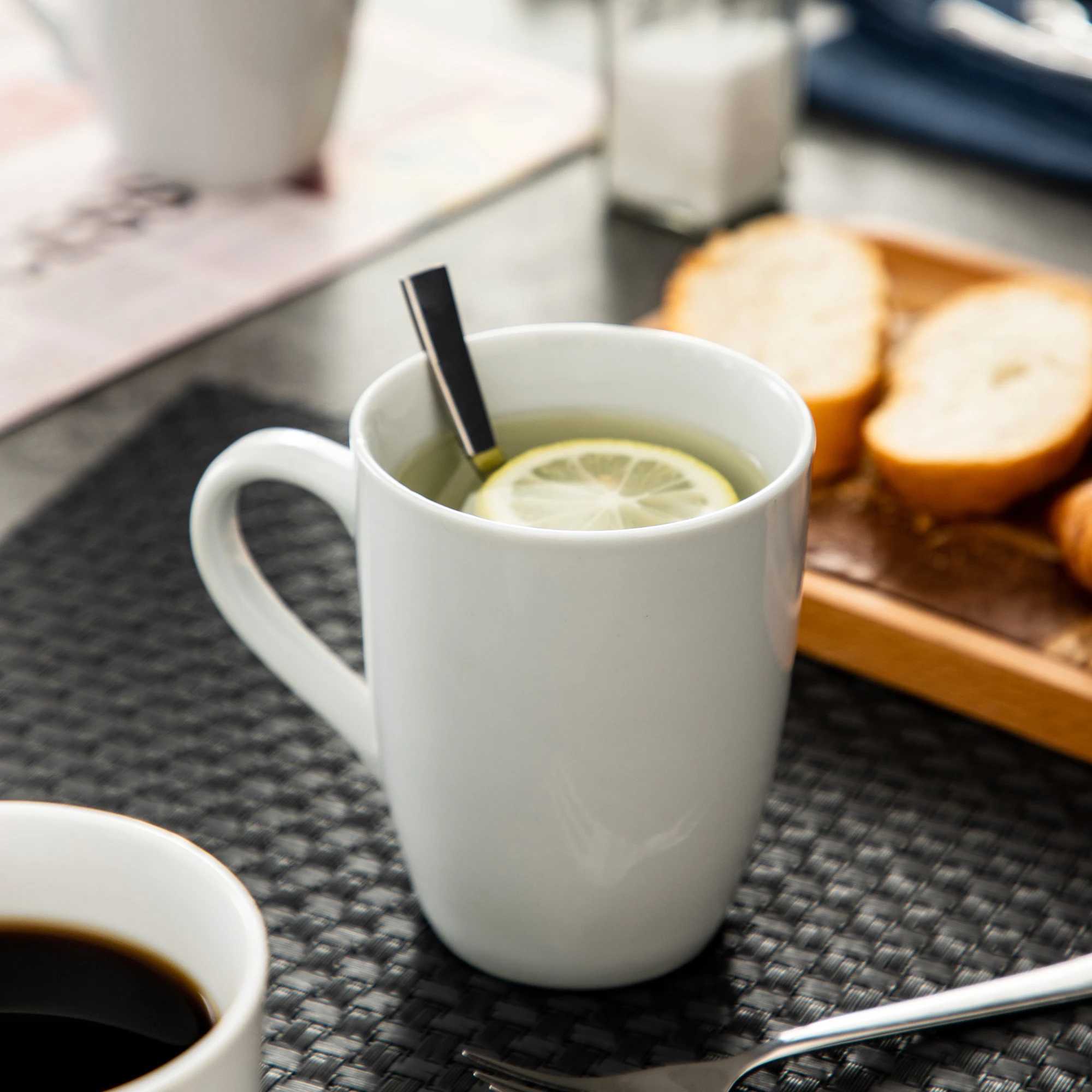 MALACASA Series Elisa 6 Pieces Ivory White Porcelain 360cc Coffee Mug Milk Cup D260323