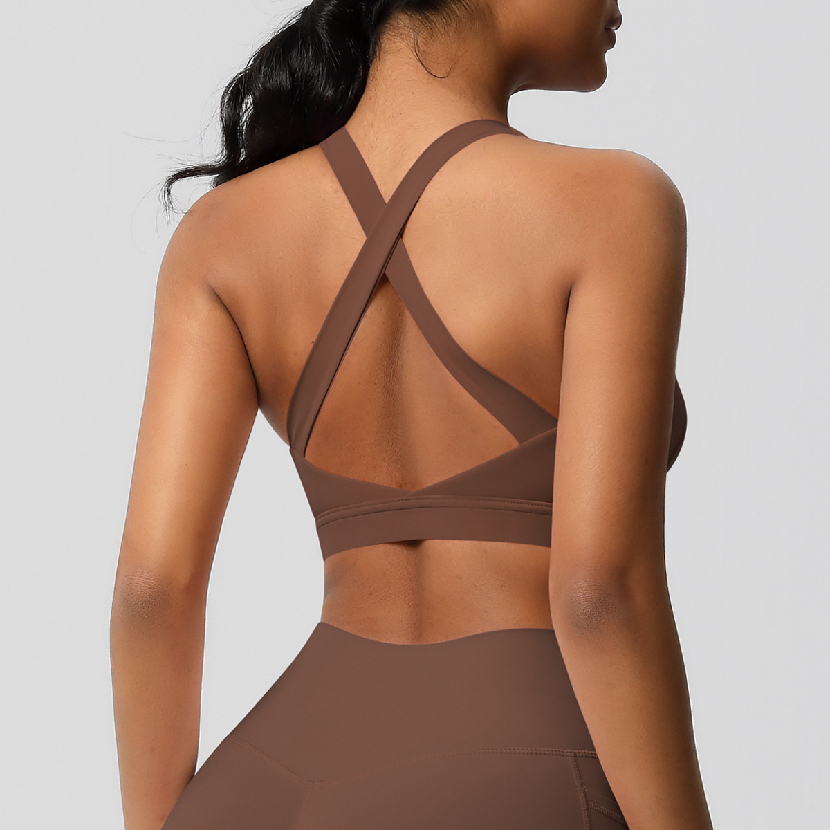 New Brushed Yoga Tank Top Sports Bra: Shock-Absorbing, High-Performance Pilates, Running, and Fitness Yoga Wear