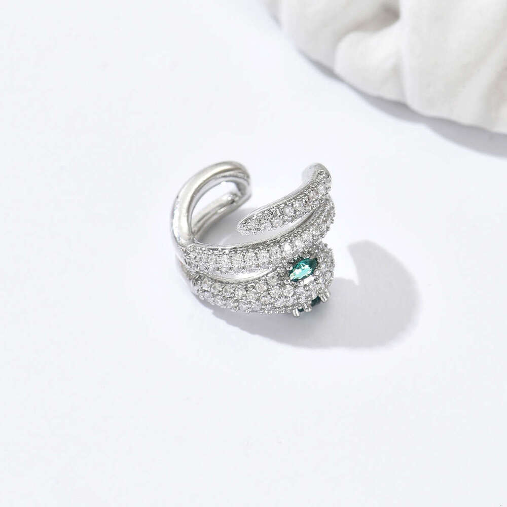 Earrings Green Eyed Snake Without Ear Holes Ear Bone Clip High End Feel Light Luxury Personality Retro Snake Cross-border Earrings Designer Earrings L
