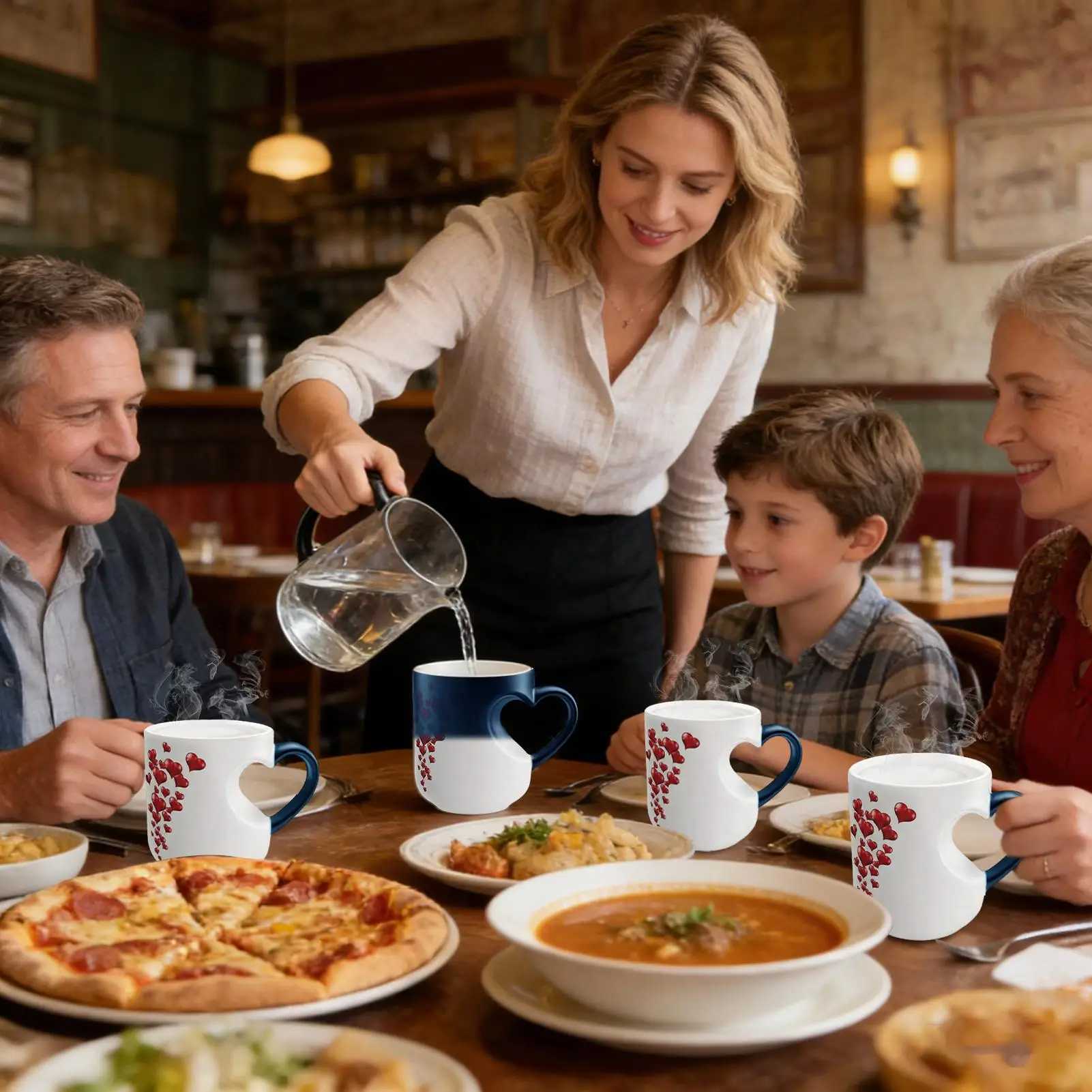 new Color Changing Mug Heart Ceramic Cup Novelty Magic Cup Creative Design Coffee Mug Valentines Day Preferred Gift D260323