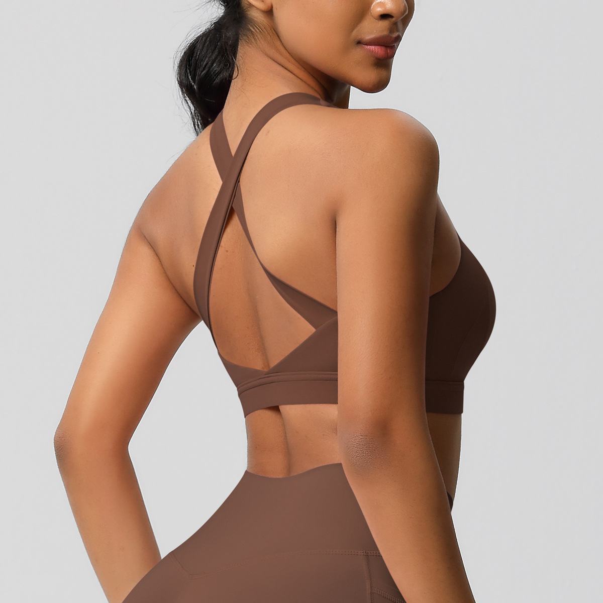 New Brushed Yoga Tank Top Sports Bra: Shock-Absorbing, High-Performance Pilates, Running, and Fitness Yoga Wear