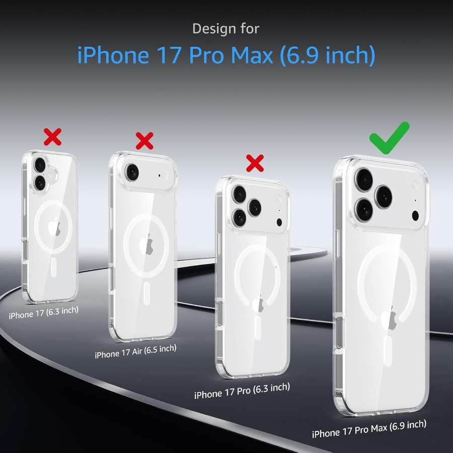 Magnetic Case for iPhone 15 16 Pro Max, MagSafe Compatible, Military Grade Shockproof Clear Hard Back & Soft TPU Bumper - view 8
