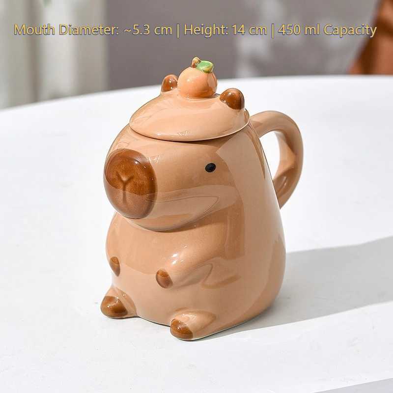 Capybara Ceramic Mug Cute Coffee Cup for Office Home Use Kawaii Large Capacity Water Cup Drinking Gift for Christmas Birthday D260323