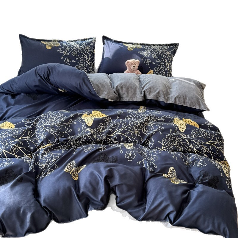 Minimalist 4-Piece Aloe Vera Cotton Duvet Cover Set, 3-Piece Sheet Set, Student Dorm Gift Set 2