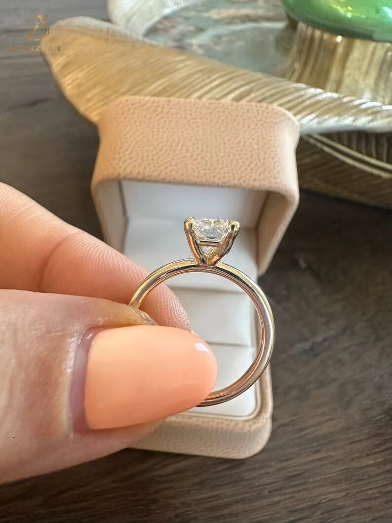 14K Solid Yellow Gold 2ct Radiant Cut IGI Certified Lab Grown Diamond Engagement Ring